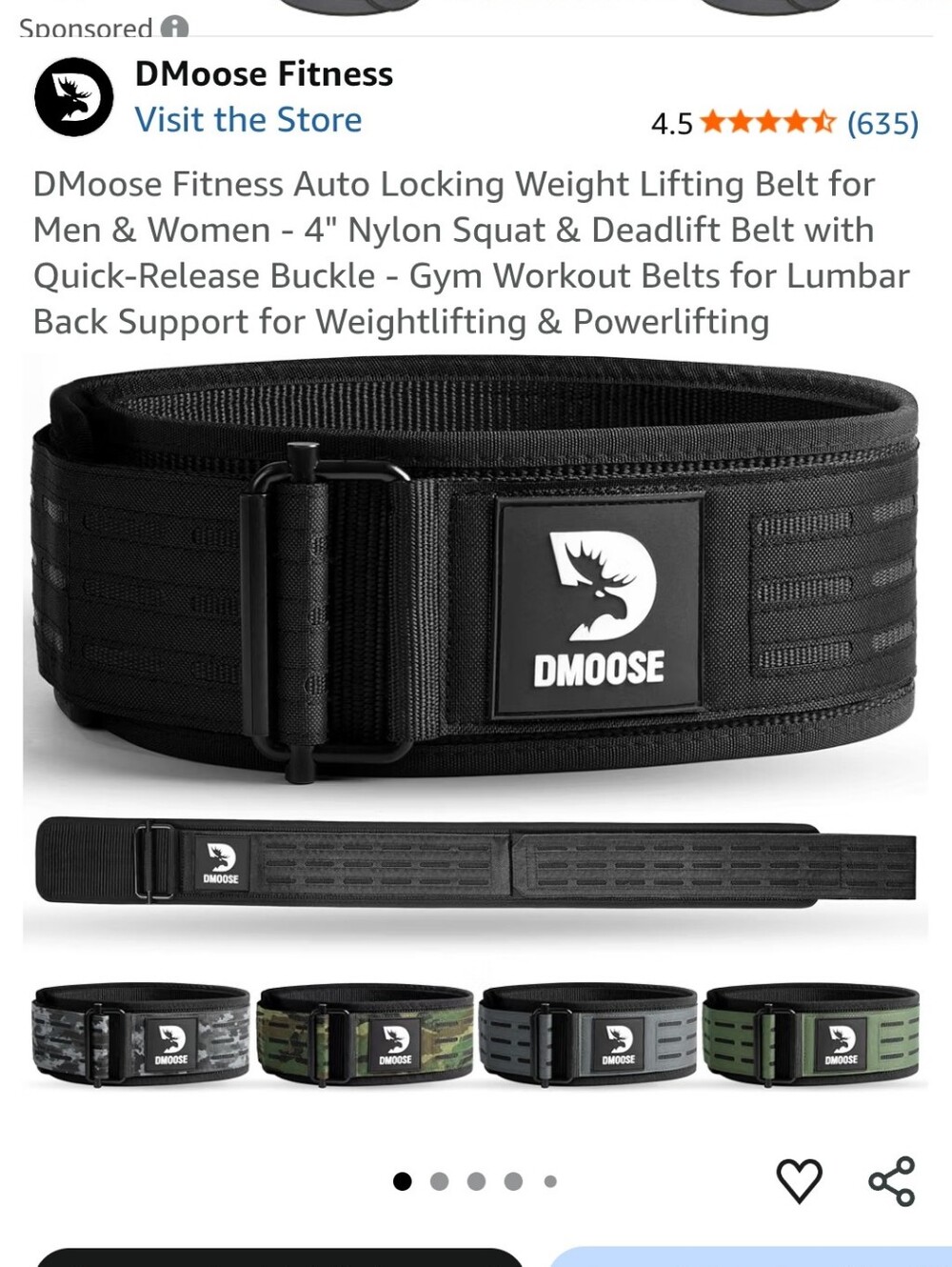 Dmoose Auto LockWeight Lifting Belt - 4" Nylon Support In Pink